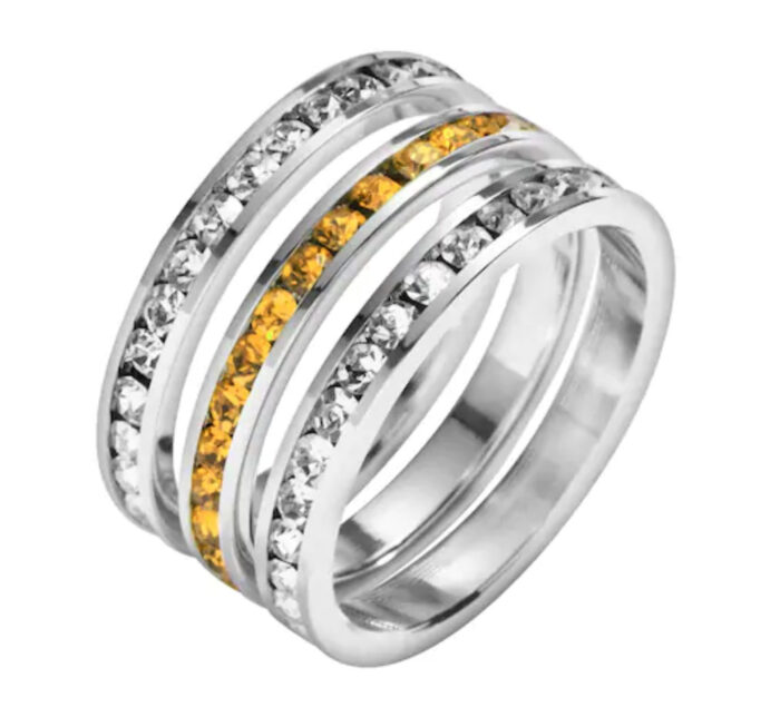 SALE - Swarovski Crystal Channel 3 Set Eternity Ring in Sterling Silver - Image 2