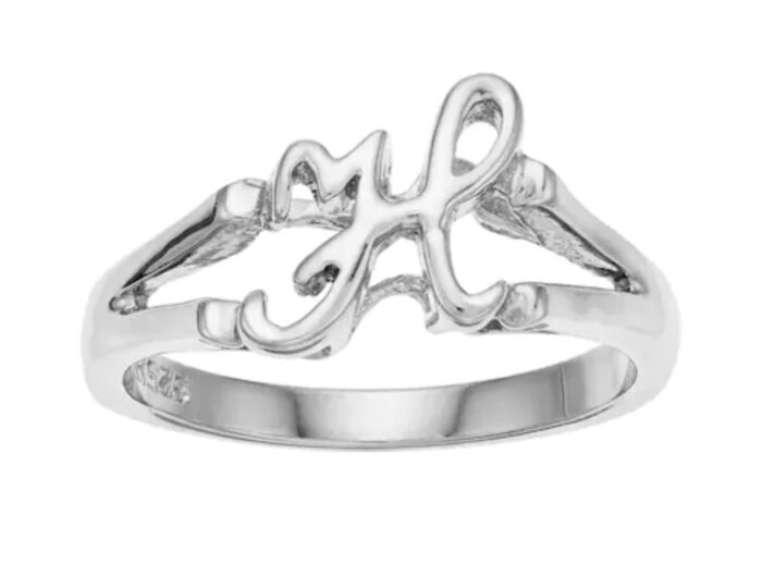 Sterling Silver Initial H Ring