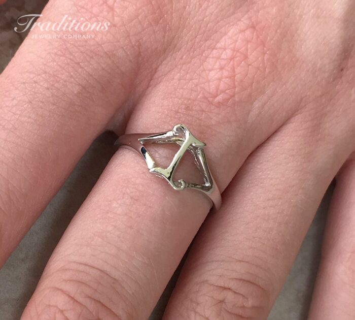 Sterling Silver Initial I Ring