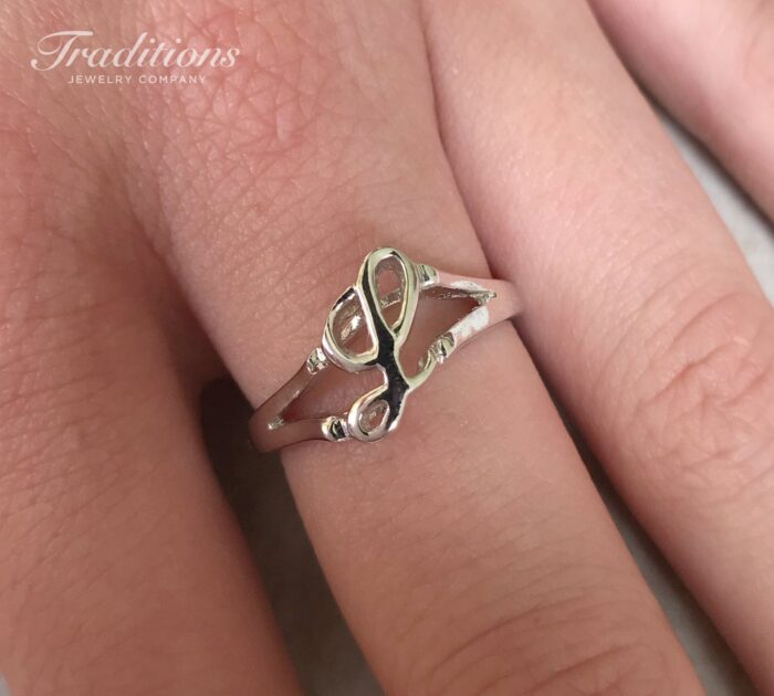 Sterling Silver Initial L Ring