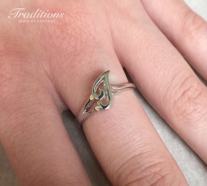 Sterling Silver Initial T Ring