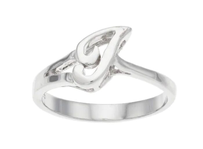 Sterling Silver Initial T Ring - Image 2