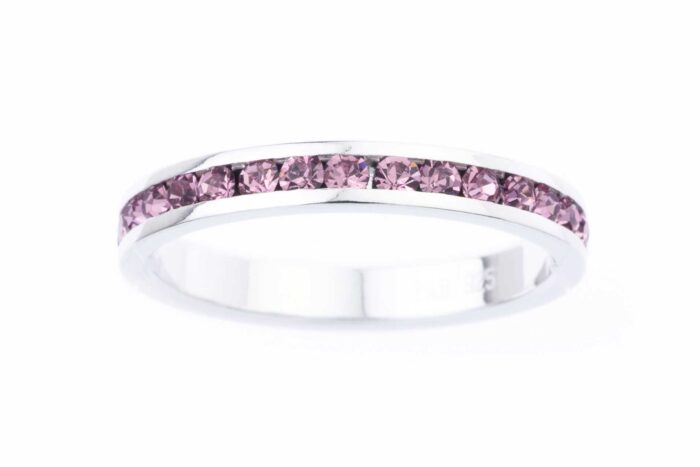 Swarovski Crystal Birthstone Eternity Ring in Sterling Silver - Image 12