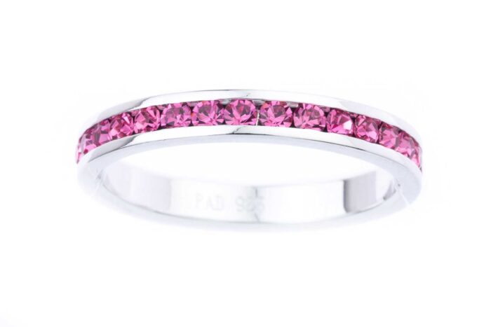 Swarovski Crystal Birthstone Eternity Ring in Sterling Silver - Image 13