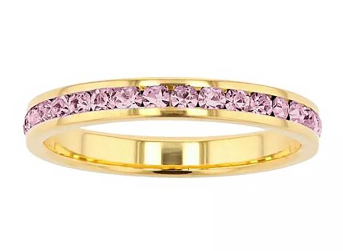 Birthstone Eternity Ring in 18K Gold Over Sterling Silver - Image 9