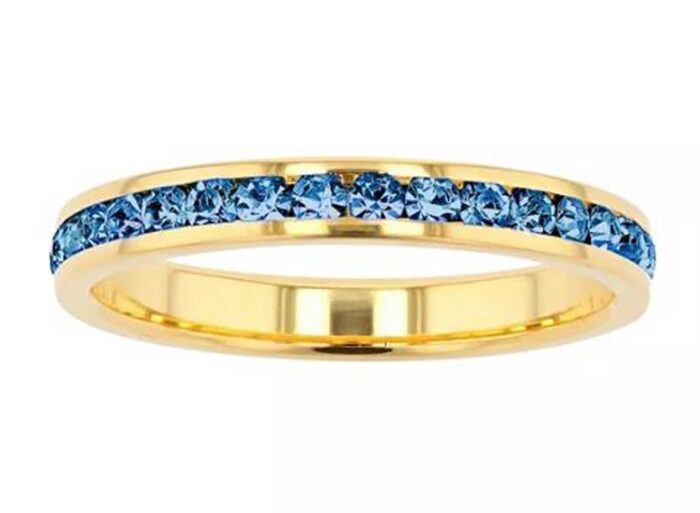 Birthstone Eternity Ring in 18K Gold Over Sterling Silver - Image 12