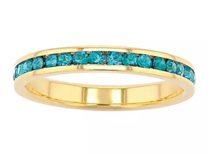 Birthstone Eternity Ring in 18K Gold Over Sterling Silver - Image 3