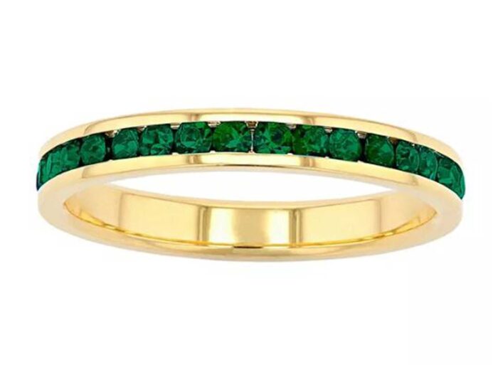 Birthstone Eternity Ring in 18K Gold Over Sterling Silver - Image 10