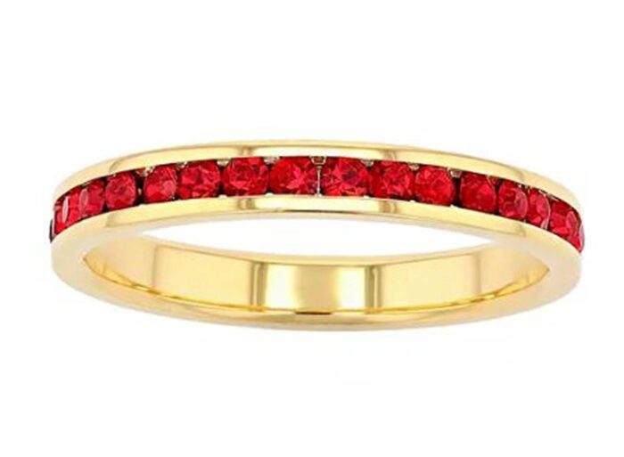 Birthstone Eternity Ring in 18K Gold Over Sterling Silver - Image 8