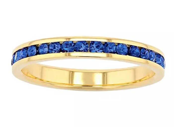 Birthstone Eternity Ring in 18K Gold Over Sterling Silver