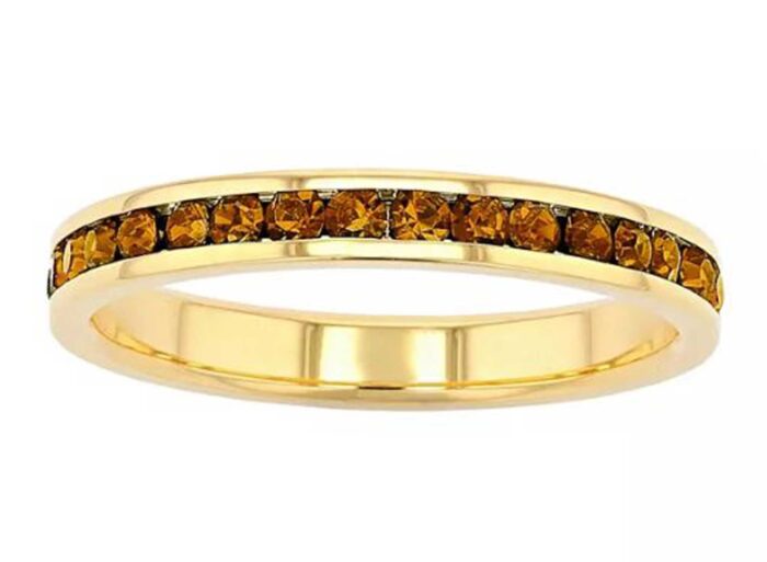 Birthstone Eternity Ring in 18K Gold Over Sterling Silver - Image 4